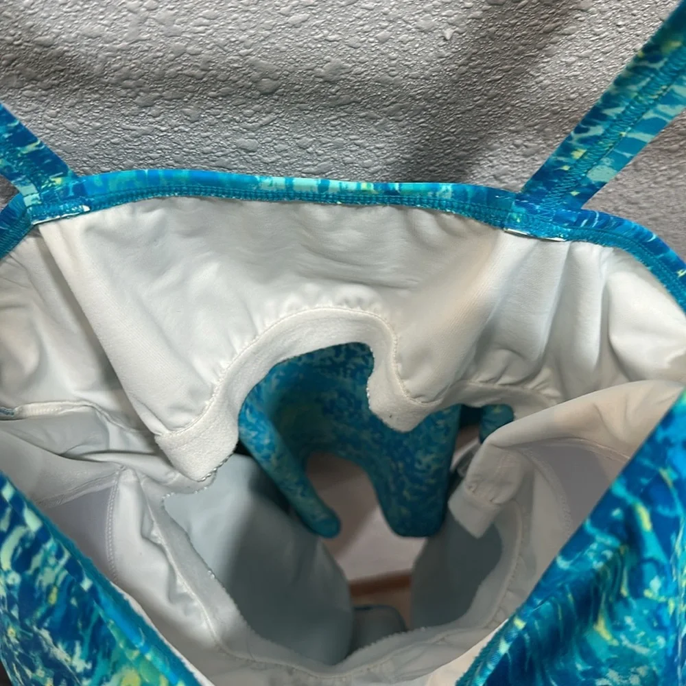 LL Bean tankini top 16 blue - Picture 3 of 4